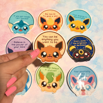 Kawaii Eeveelutions Mental Health Stickers