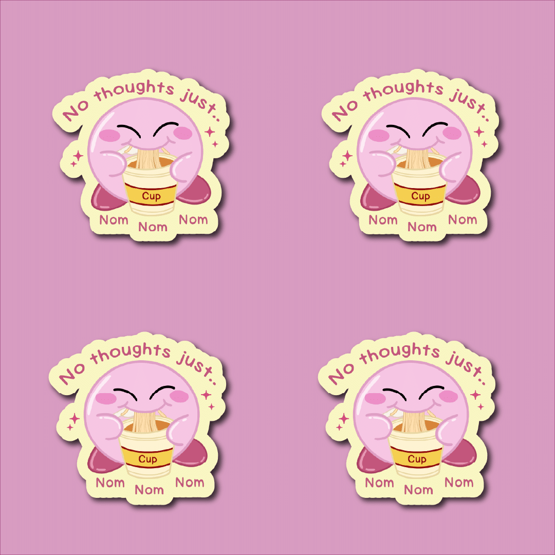 No Thoughts Just Nom Nom Fan Art Sticker - Image 2