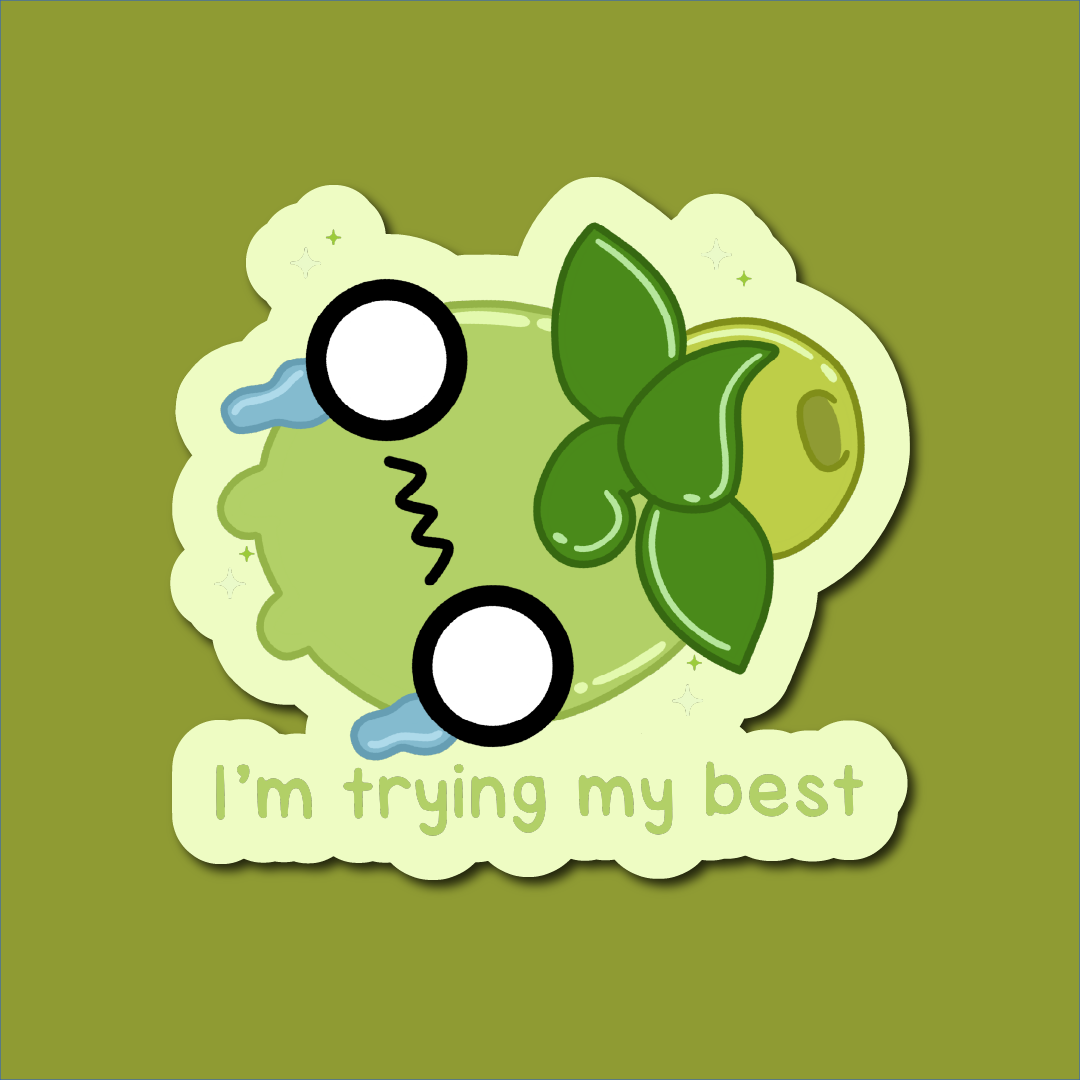 I Am Trying My Best.. Smoliv Fan Art Sticker - Image 2