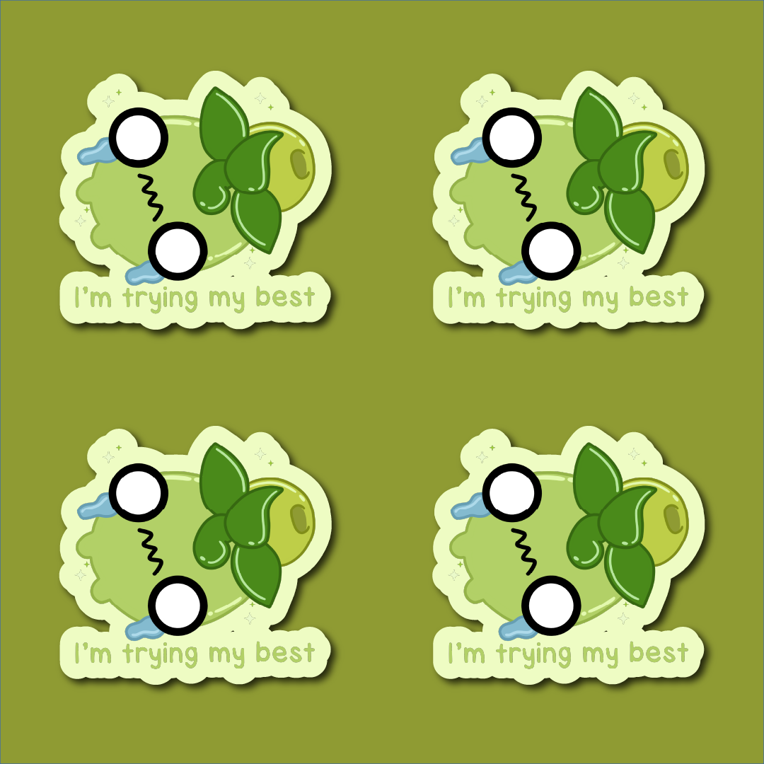 I Am Trying My Best.. Smoliv Fan Art Sticker - Image 3