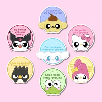 Kawaii Sanrio Motivational Fan Art Stickers