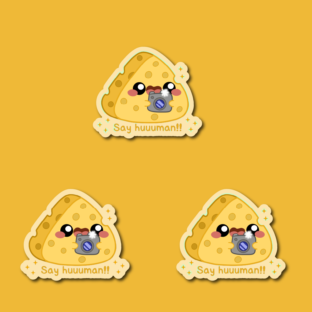Say Human.. Cheese Sticker - Image 3
