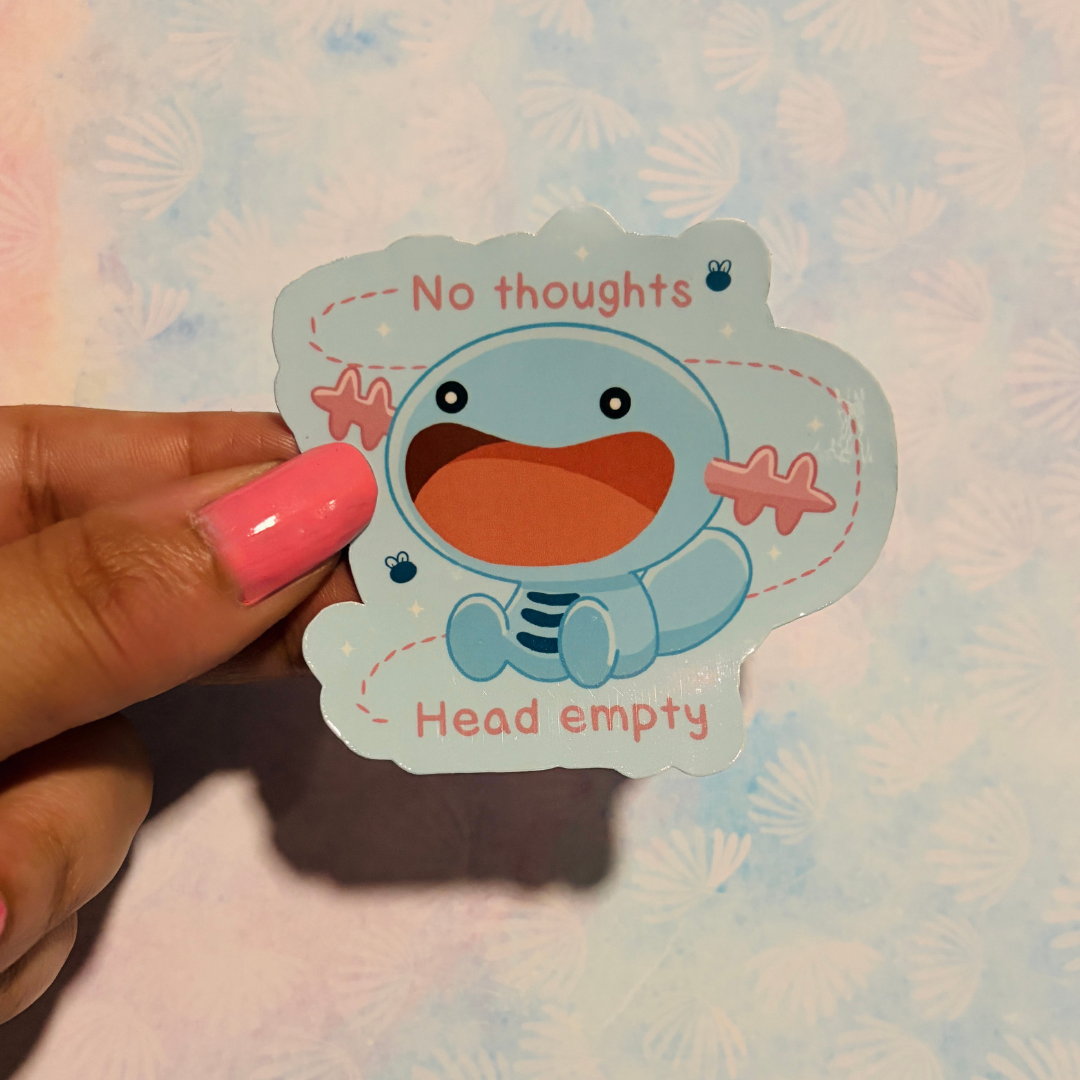 No Thoughts Head Empty Wooper Fan Art Sticker